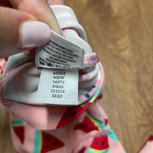 Hanna Andersson Girls Pink Red Watermelon Long Sleeve Rash Guard Size 18-24M - Picture 5 of 6